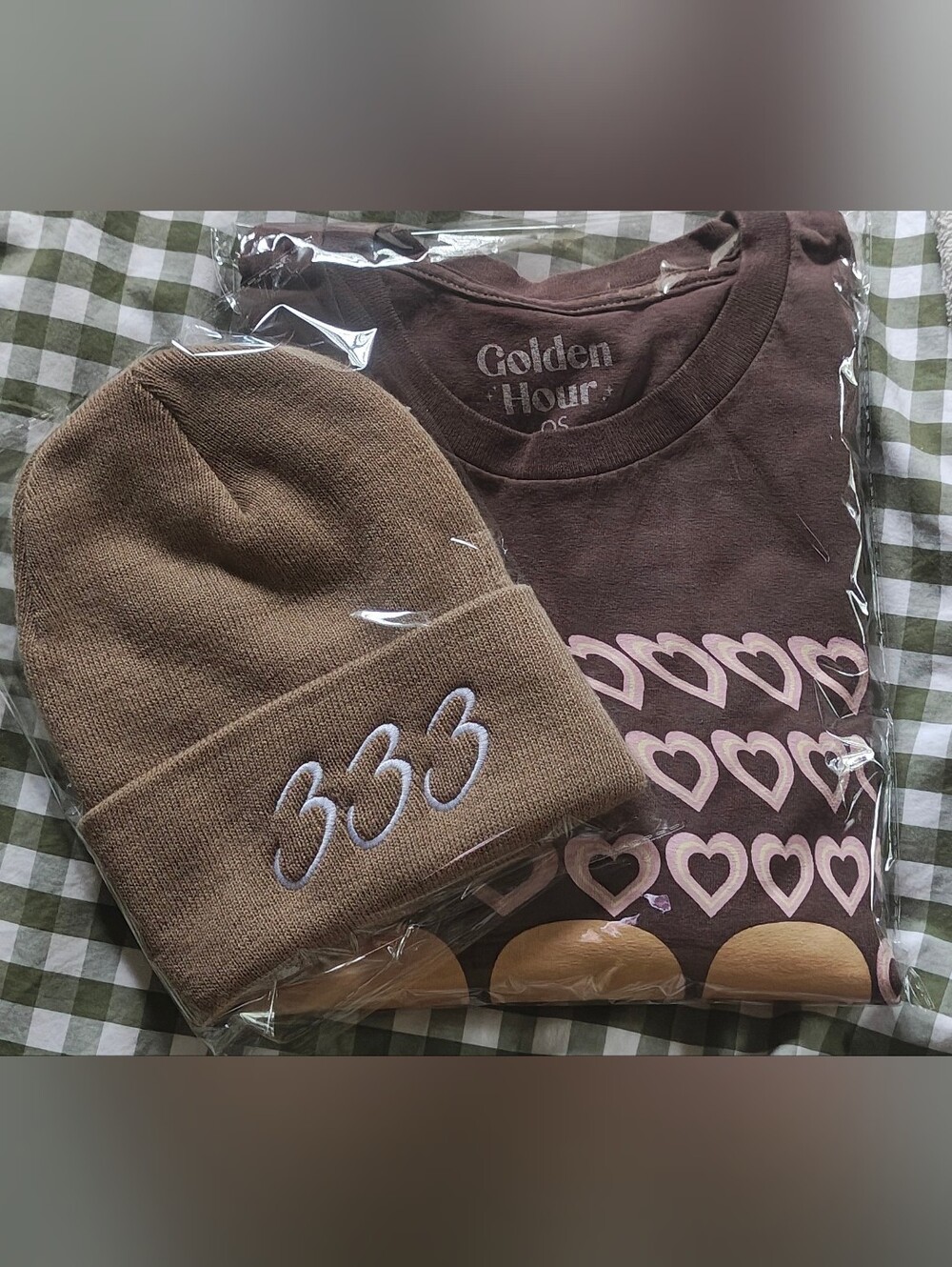 Golden Hour 333 Angel Number Graphic Tee & 333 Beanie Bundle 💫